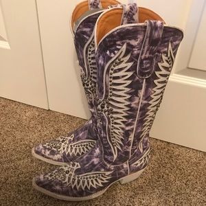 Old Gringo 17” studded tye dye boots. Sz 7